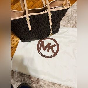 Michael Kors Black and Cream Tote Bag